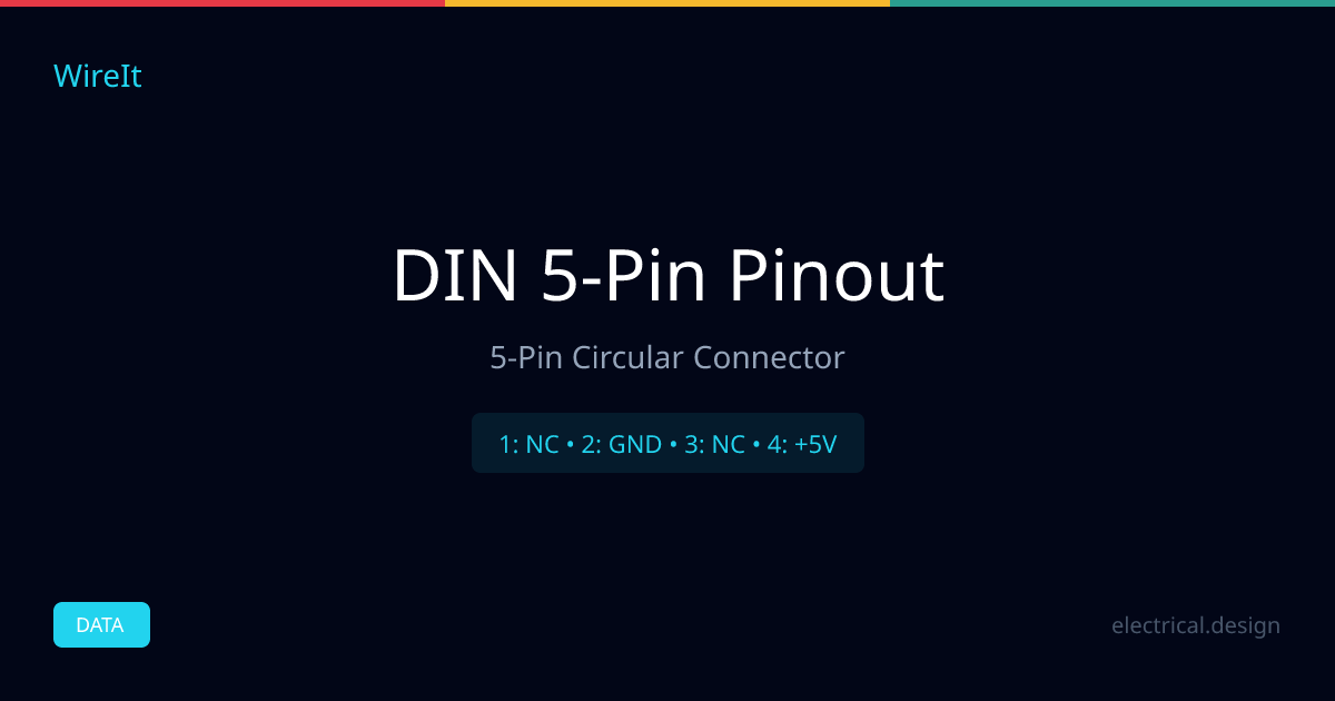 DIN 5-Pin Pinout Diagram | MIDI and Keyboard Connector Wiring | WireIt