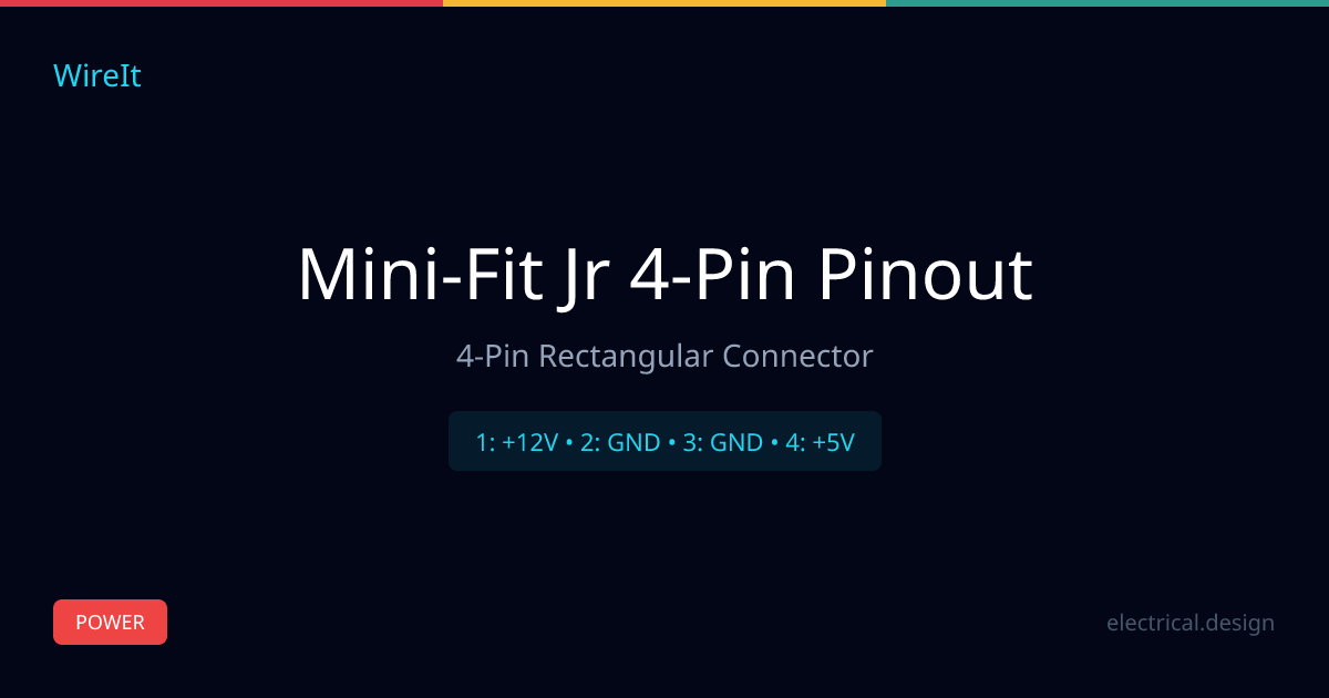 Molex Mini-Fit Jr 4-Pin Power Connector Pinout - 4-Pin Diagram & Wiring ...