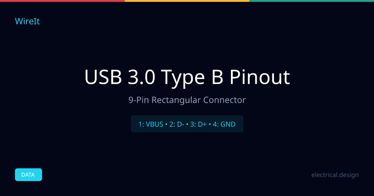 USB 3.0 Type B Connector Pinout - 9-Pin Diagram & Wiring Guide | WireIt